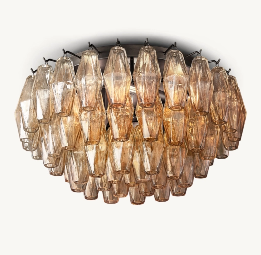 CHIARA SMOKE GLASS FLUSHMOUNT 22