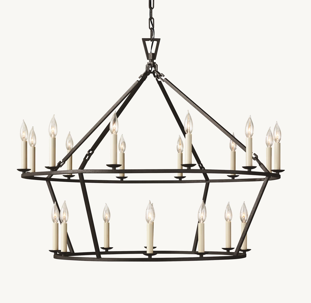 19TH C. ENGLISH OPENWORK TWO-TIER ROUND CHANDELIER 40