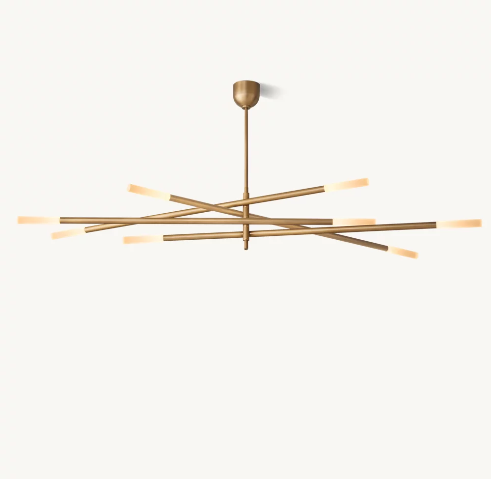 ROUSSEAU 8-LIGHT MOBILE ETCHED ROD CHANDELIER - Image 1