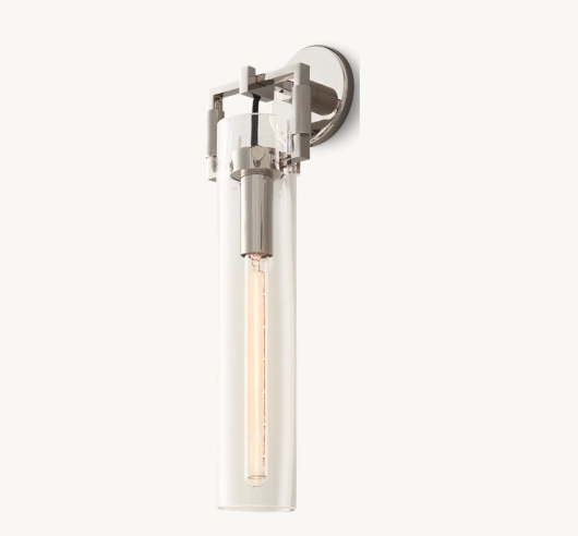 MACHINIST GLASS CYLINDER SCONCE 16