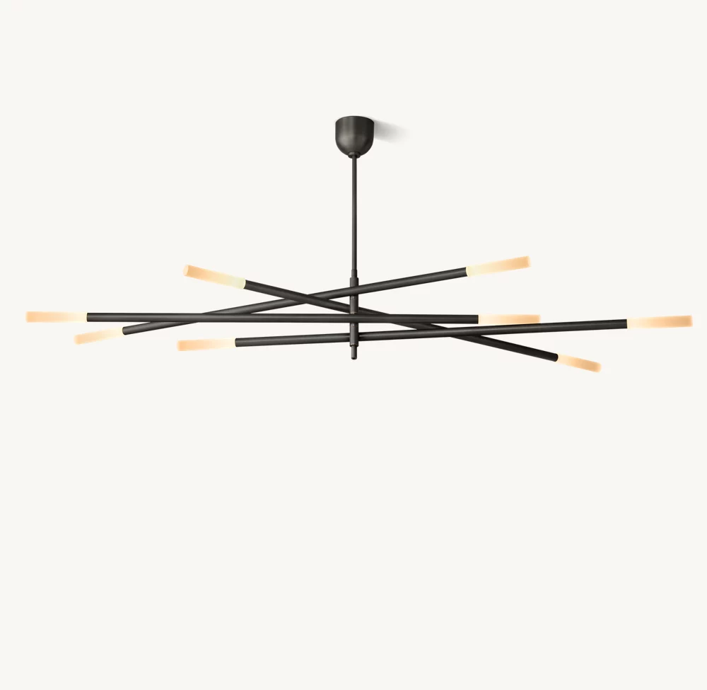 ROUSSEAU 8-LIGHT MOBILE ETCHED ROD CHANDELIER - Image 6
