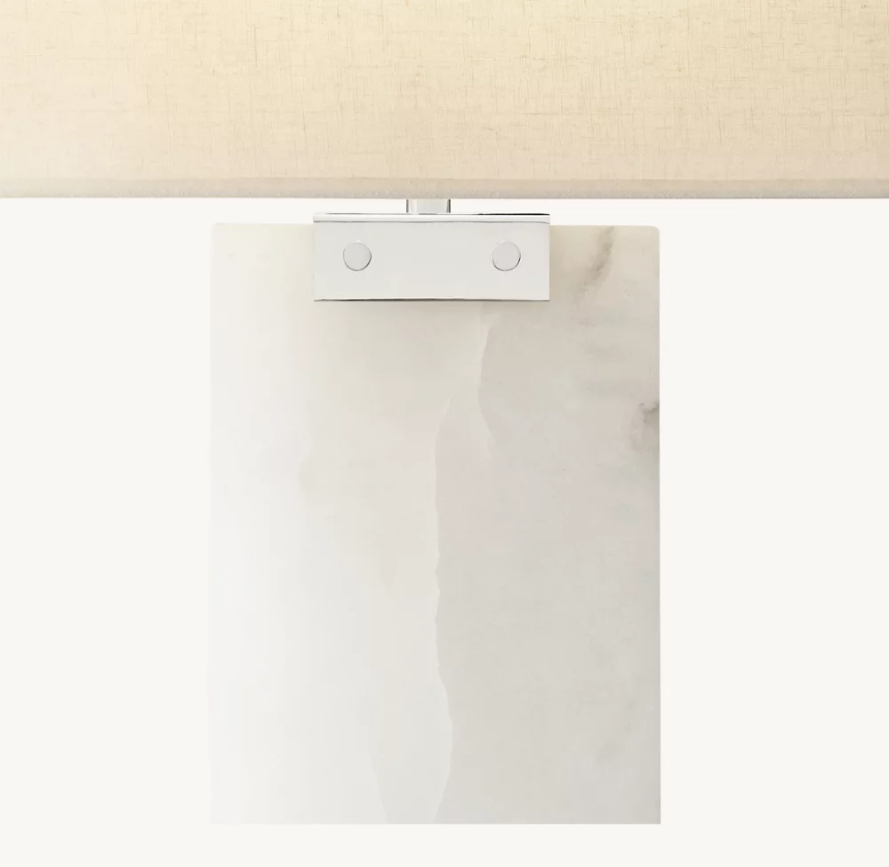 RECTANGULAR COLUMN ALABASTER TABLE LAMP - Image 1