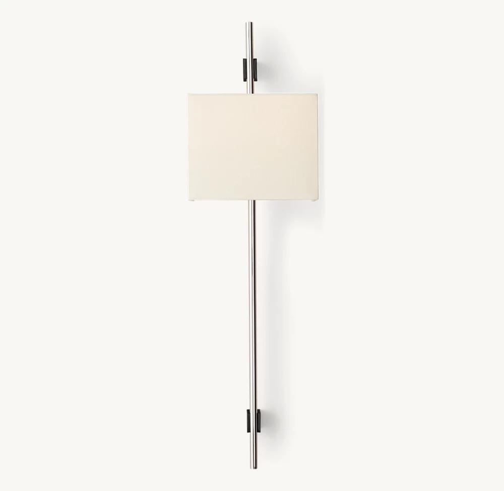 VELA ROUND BAR SCONCE - RECTANGULAR SHADE - Image 2