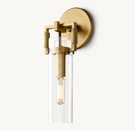 MACHINIST GLASS CYLINDER SCONCE 9