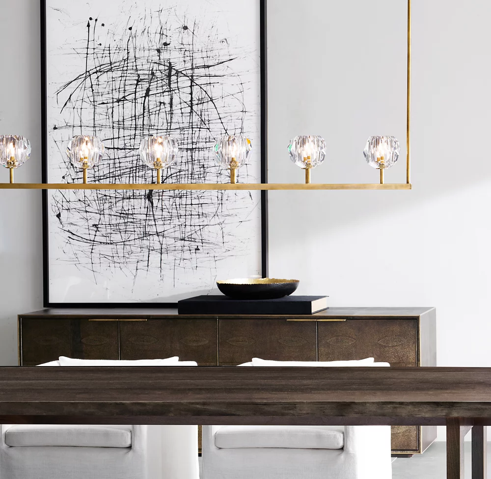 BOULE DE CRISTAL CLEAR GLASS LINEAR CHANDELIER 48