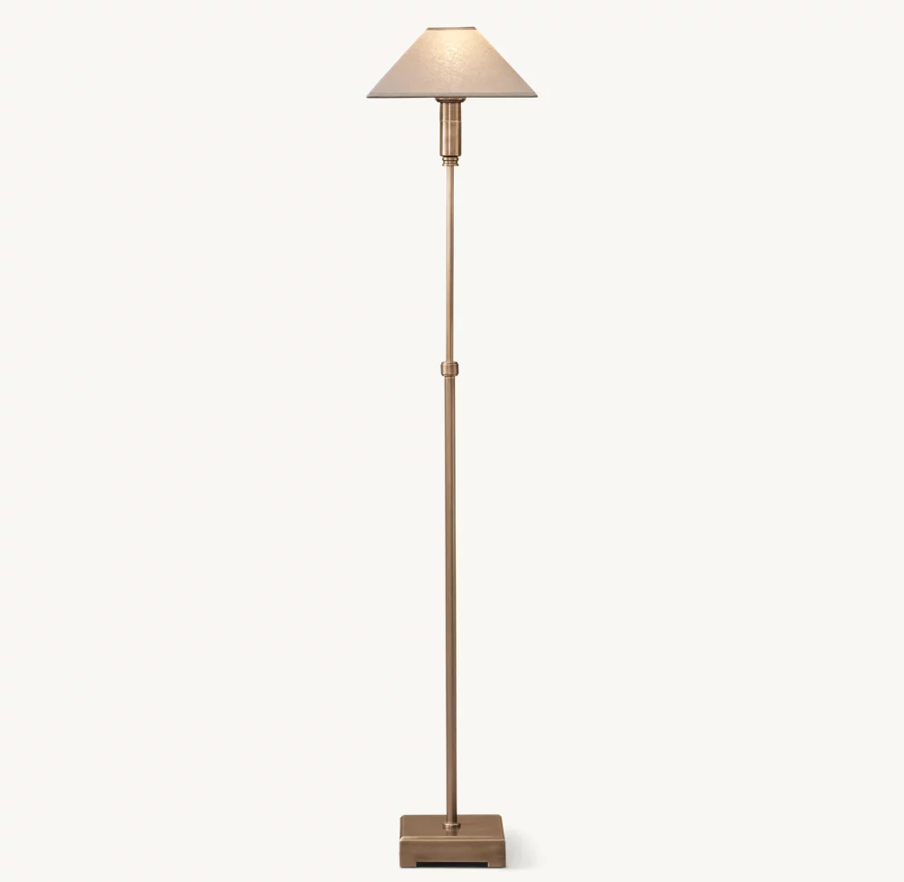 PYRAMID LINEN SHADE TELESCOPING FLOOR LAMP - Image 1