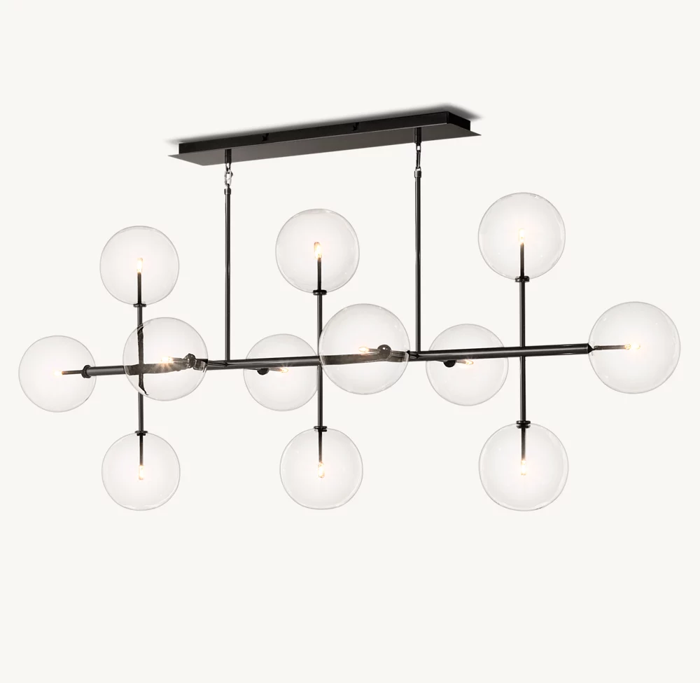 GLASS GLOBE MOBILE LINEAR CHANDELIER - Image 2