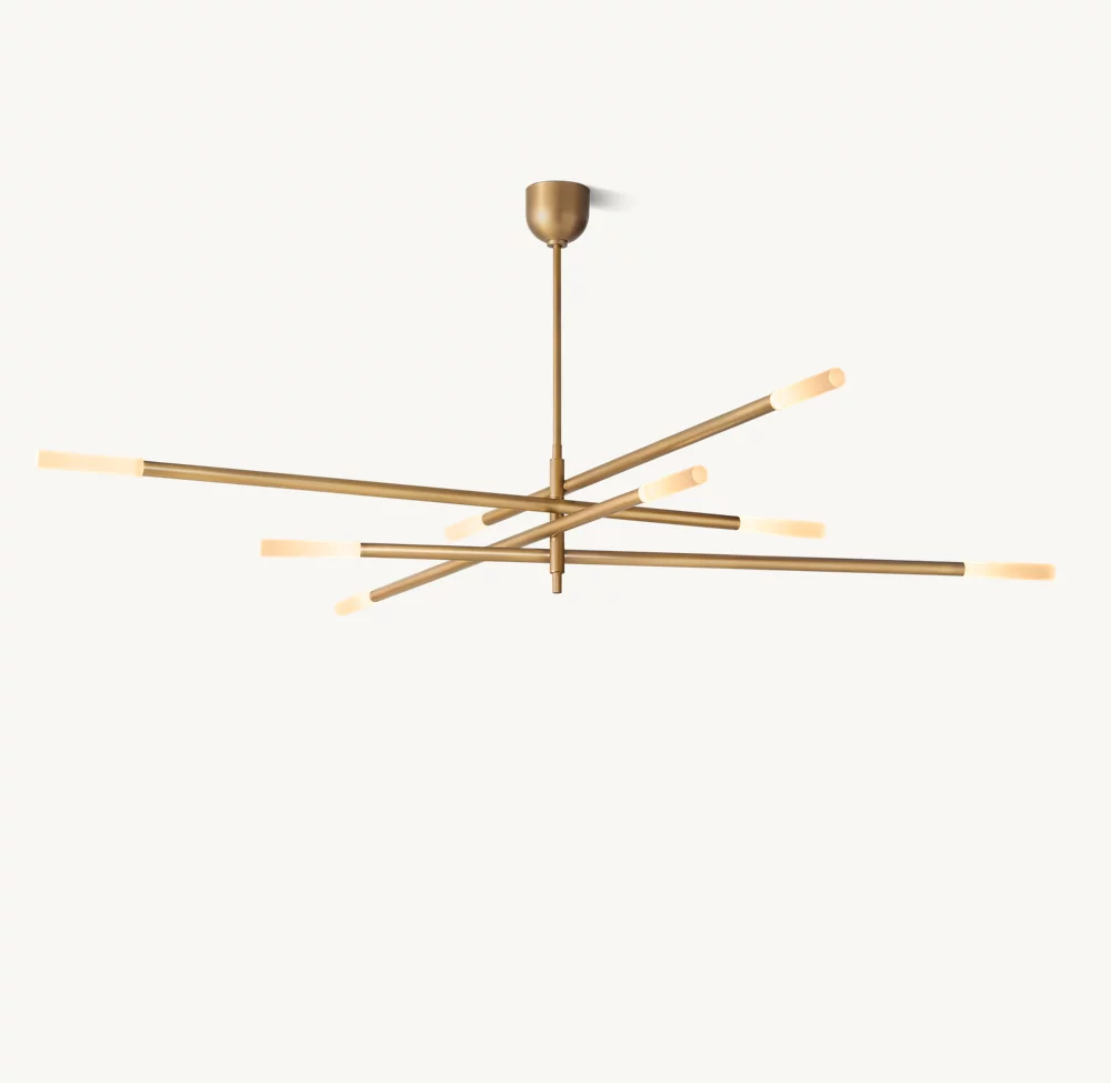 ROUSSEAU 8-LIGHT MOBILE ETCHED ROD CHANDELIER - Image 2