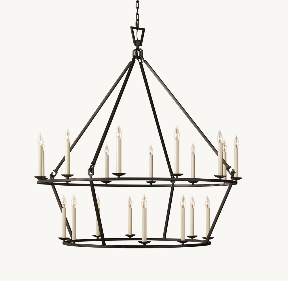 19TH C. ENGLISH OPENWORK TWO-TIER ROUND CHANDELIER 50