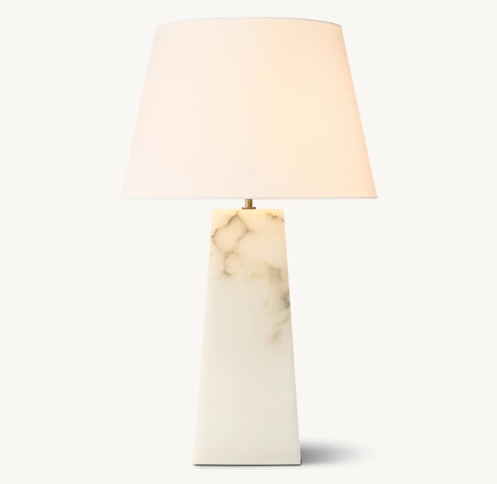 EVOKE ALABASTER TABLE LAMP – DRUM SHADE - Image 1
