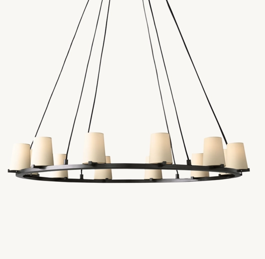 PAUILLAC FABRIC SHADE ROUND CHANDELIER 48