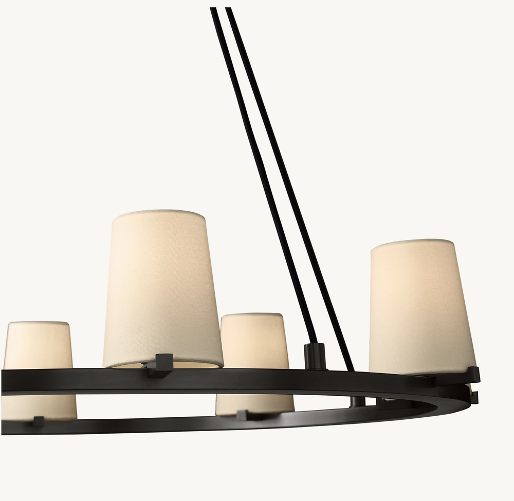 PAUILLAC FABRIC SHADE ROUND CHANDELIER 60