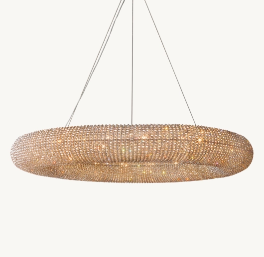 CRYSTAL HALO SMOKE ROUND LED CHANDELIER 72