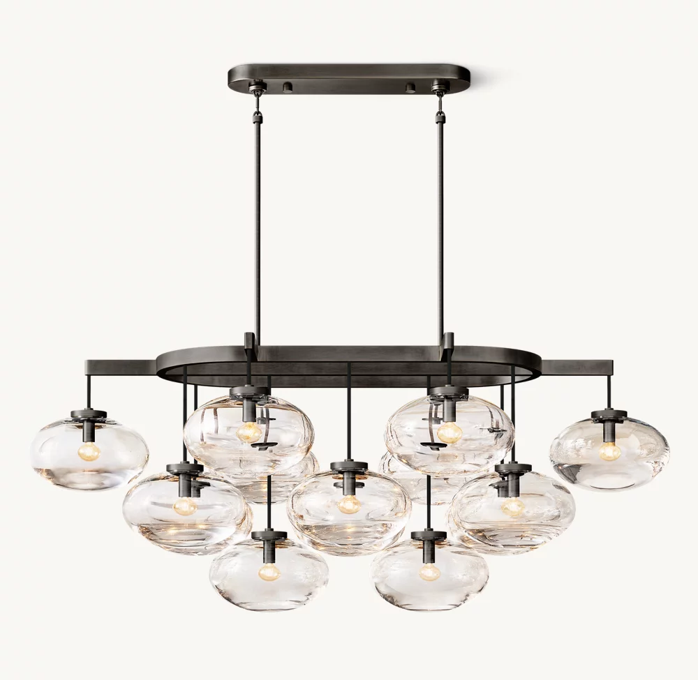 CABRETTE CLEAR GLASS LINEAR CHANDELIER 54