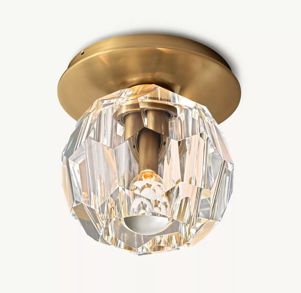 BOULE DE CRISTAL CLEAR GLASS PETITE FLUSHMOUNT - Image 1