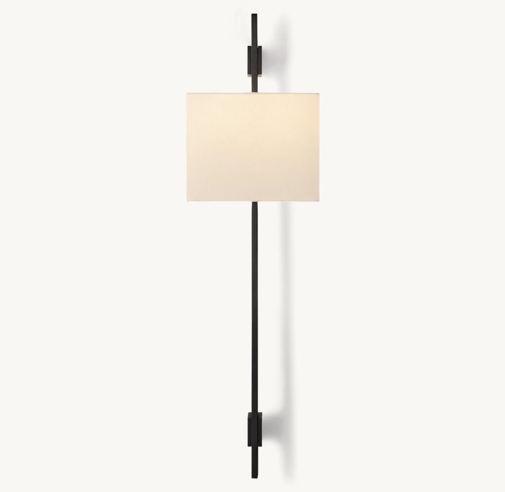 VELA RECTANGULAR BAR SCONCE - RECTANGULAR SHADE - Image 1