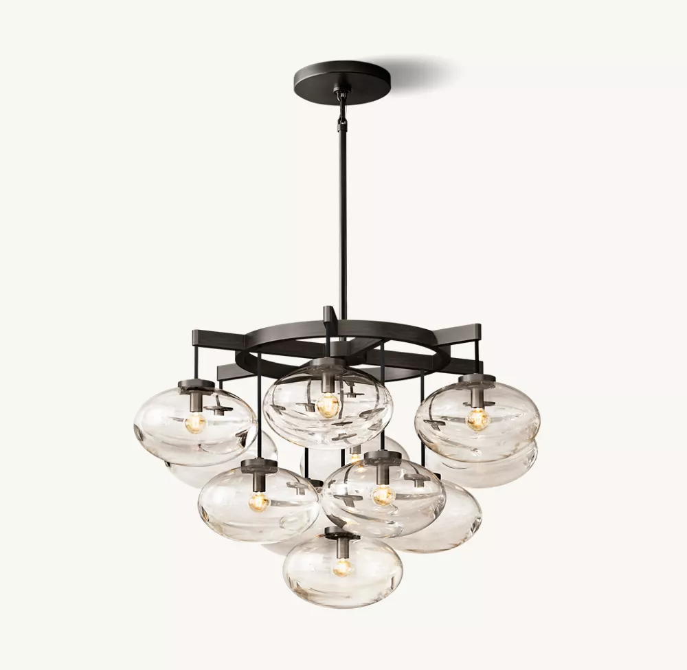 CABRETTE CLEAR GLASS ROUND CHANDELIER 36