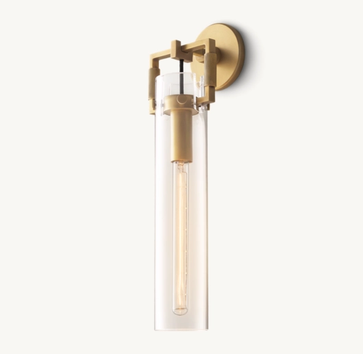 MACHINIST GLASS CYLINDER SCONCE 16