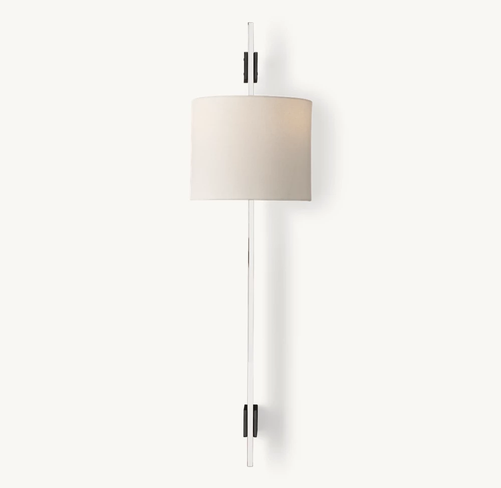 VELA RECTANGULAR BAR SCONCE - ROUND SHADE - Image 2