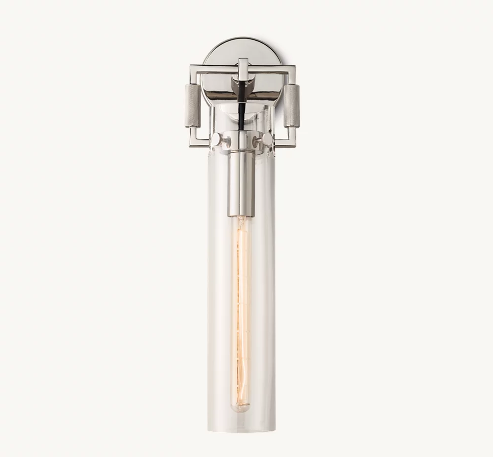 MACHINIST GLASS CYLINDER SCONCE 16