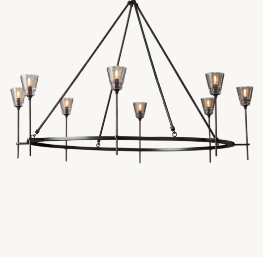 TORCHE DE VERRE ROUND CHANDELIER 58
