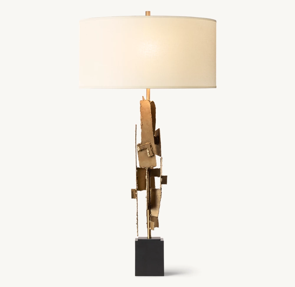 BRUTALIST TORCH-CUT BUFFET LAMP - Image 1