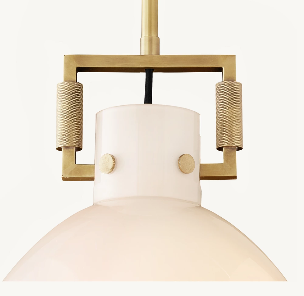 MACHINIST MILK GLASS CLOCHE PENDANT - Image 2