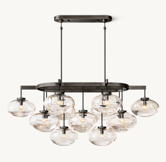 CABRETTE CLEAR GLASS LINEAR CHANDELIER 54