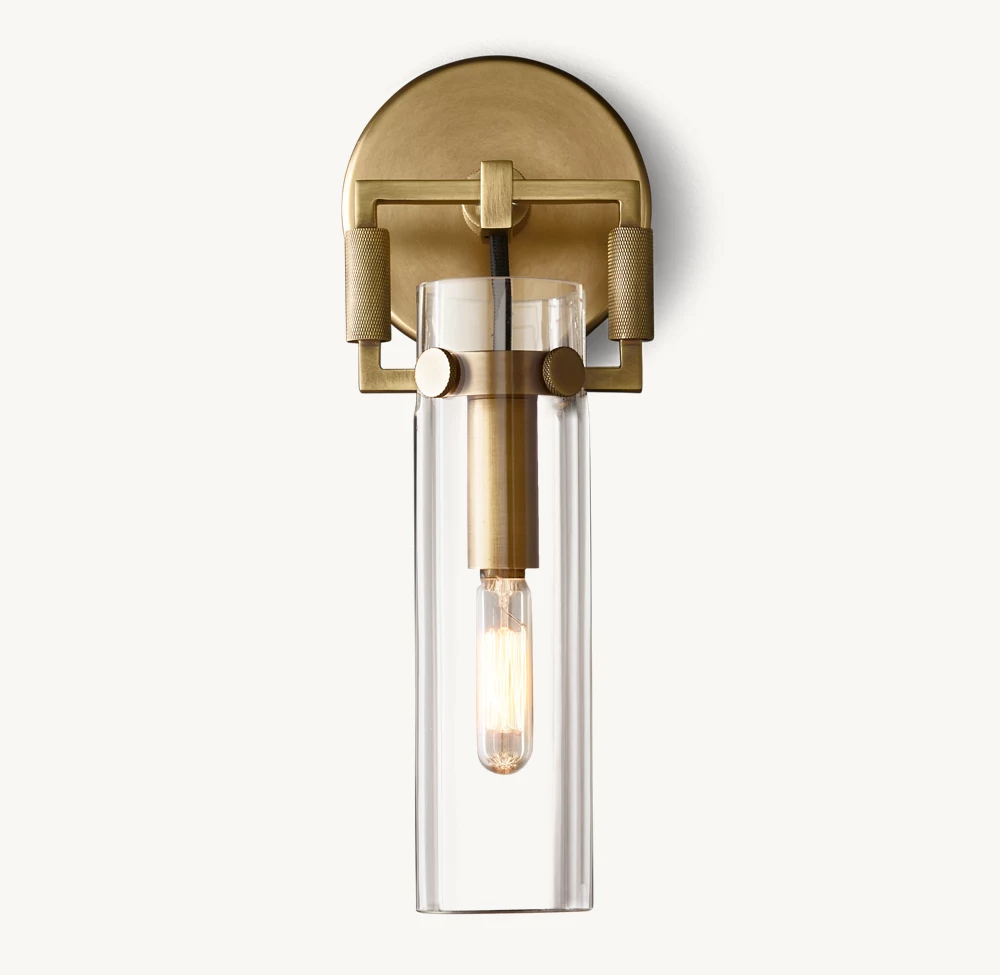 MACHINIST GLASS CYLINDER SCONCE 9
