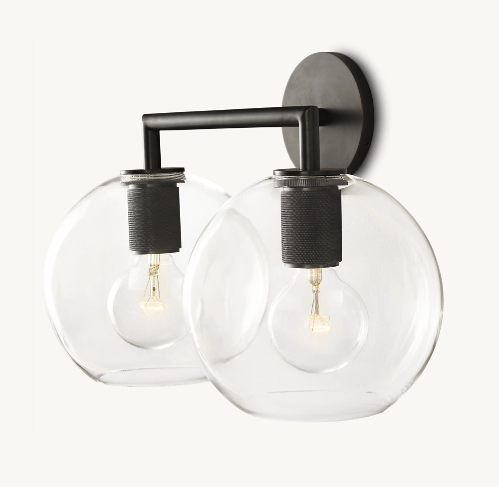 UTILITAIRE GLOBE SHADE DOUBLE SCONCE - Image 2