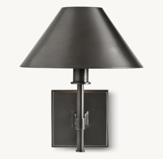 PETITE CANDLESTICK METAL SHADE SCONCE