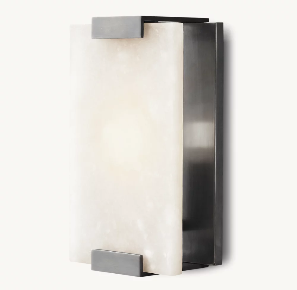 HAND-CARVED ALABASTER SCONCE - Image 6
