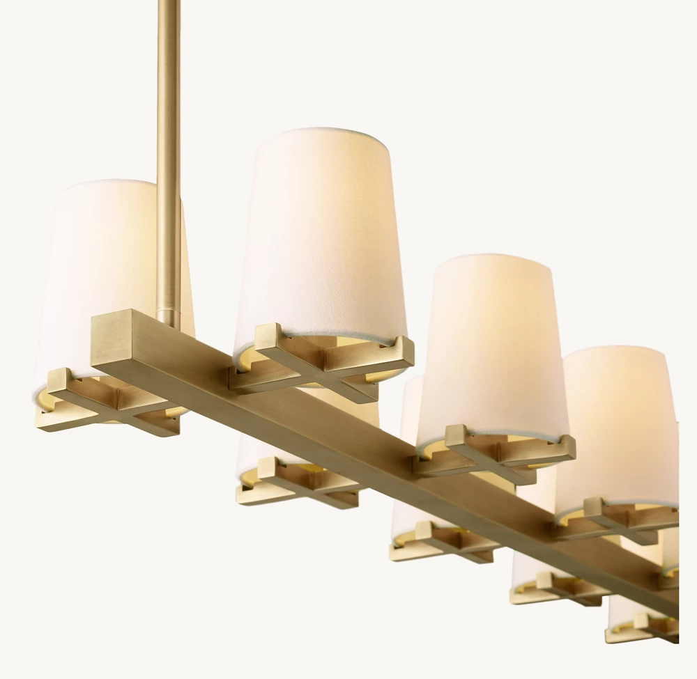 PAUILLAC FABRIC SHADE LINEAR CHANDELIER 60