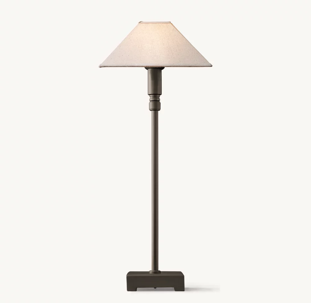 PYRAMID LINEN SHADE TELESCOPING TABLE LAMP - Image 1