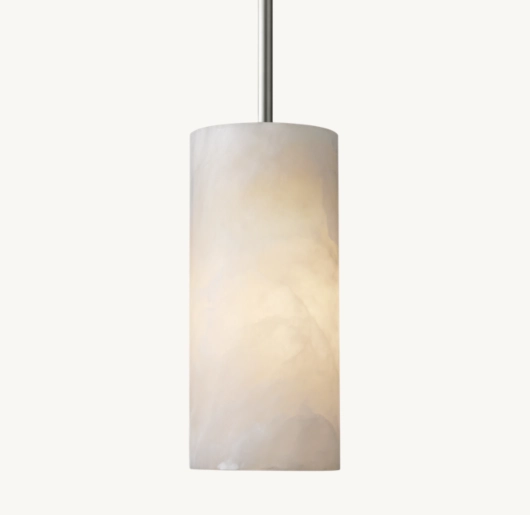 HAND-CARVED ALABASTER CYLINDER PENDANT 9