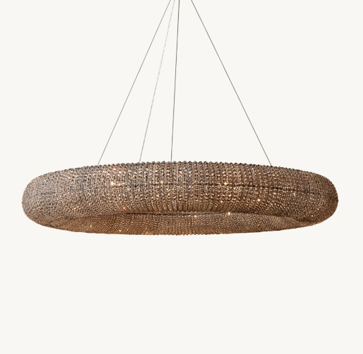CRYSTAL HALO SMOKE ROUND LED CHANDELIER 59