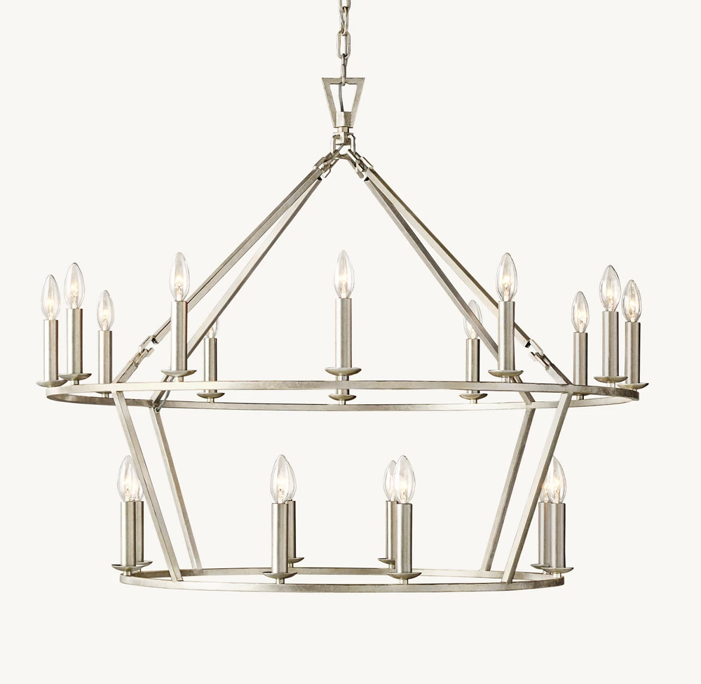 19TH C. ENGLISH OPENWORK TWO-TIER ROUND CHANDELIER 40