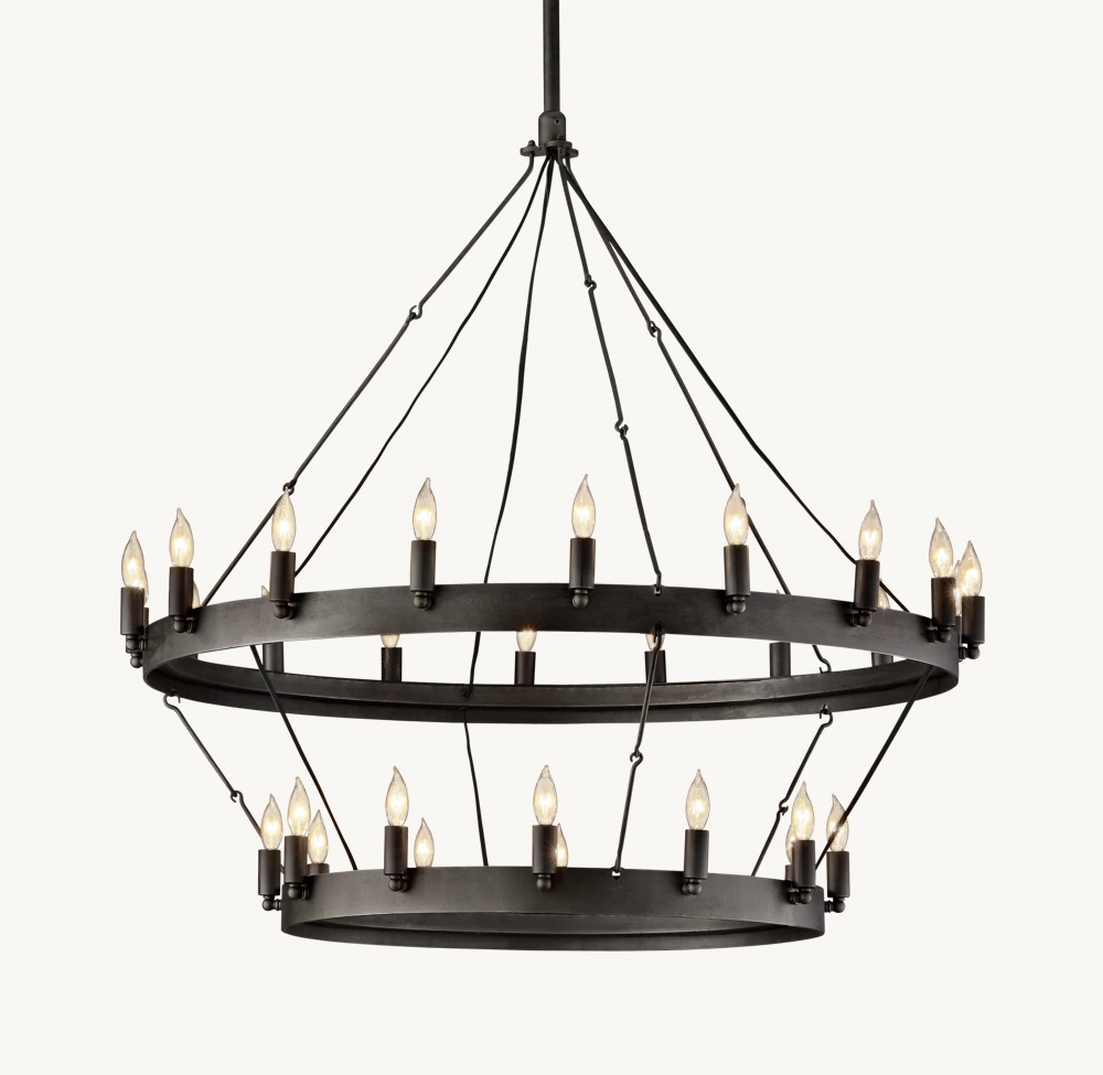 CAMINO VINTAGE CANDELABRA TWO-TIER CHANDELIER 38