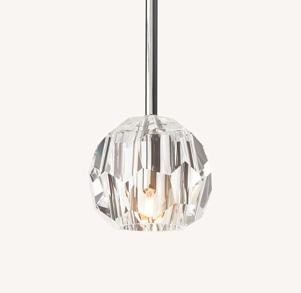 BOULE DE CRISTAL CLEAR GLASS ROD PENDANT - Image 1