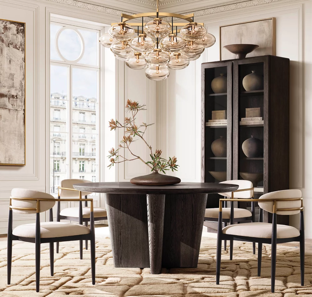CABRETTE CLEAR GLASS ROUND CHANDELIER 48