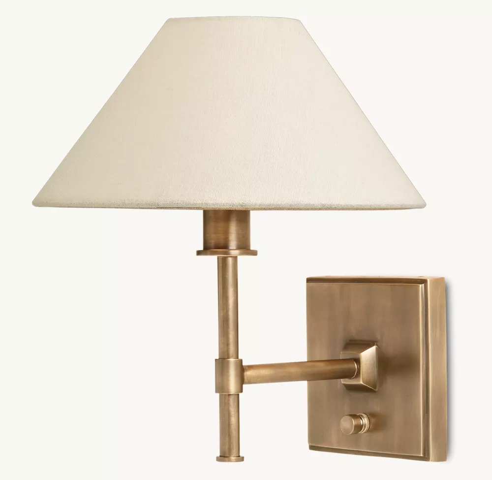 PETITE CANDLESTICK LINEN SHADE SCONCE - Image 2