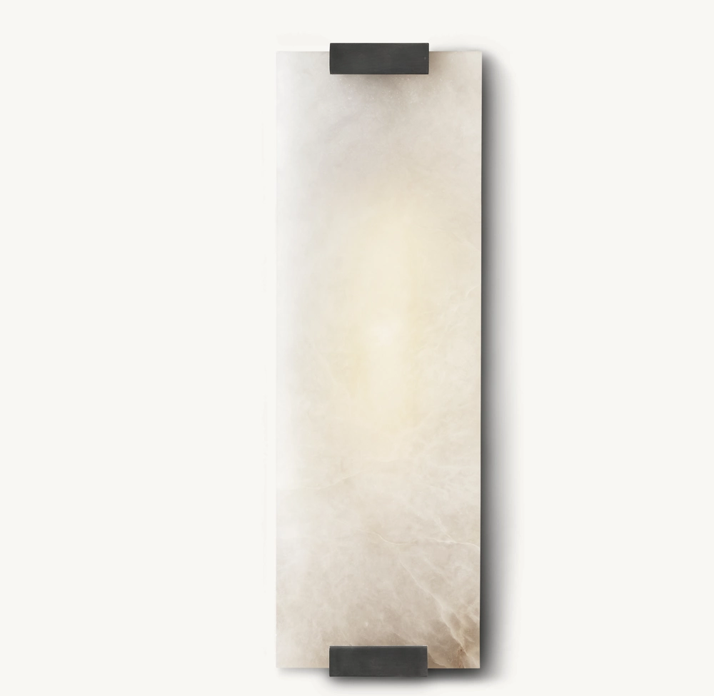 HAND-CARVED ALABASTER GRAND SCONCE - Image 7