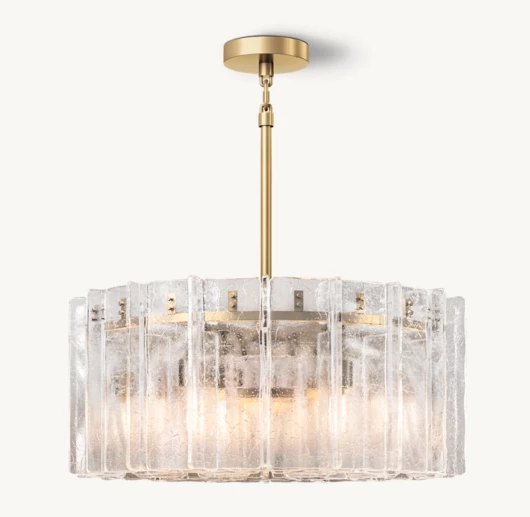 LATTICE CLEAR GLASS ROUND CHANDELIER 37