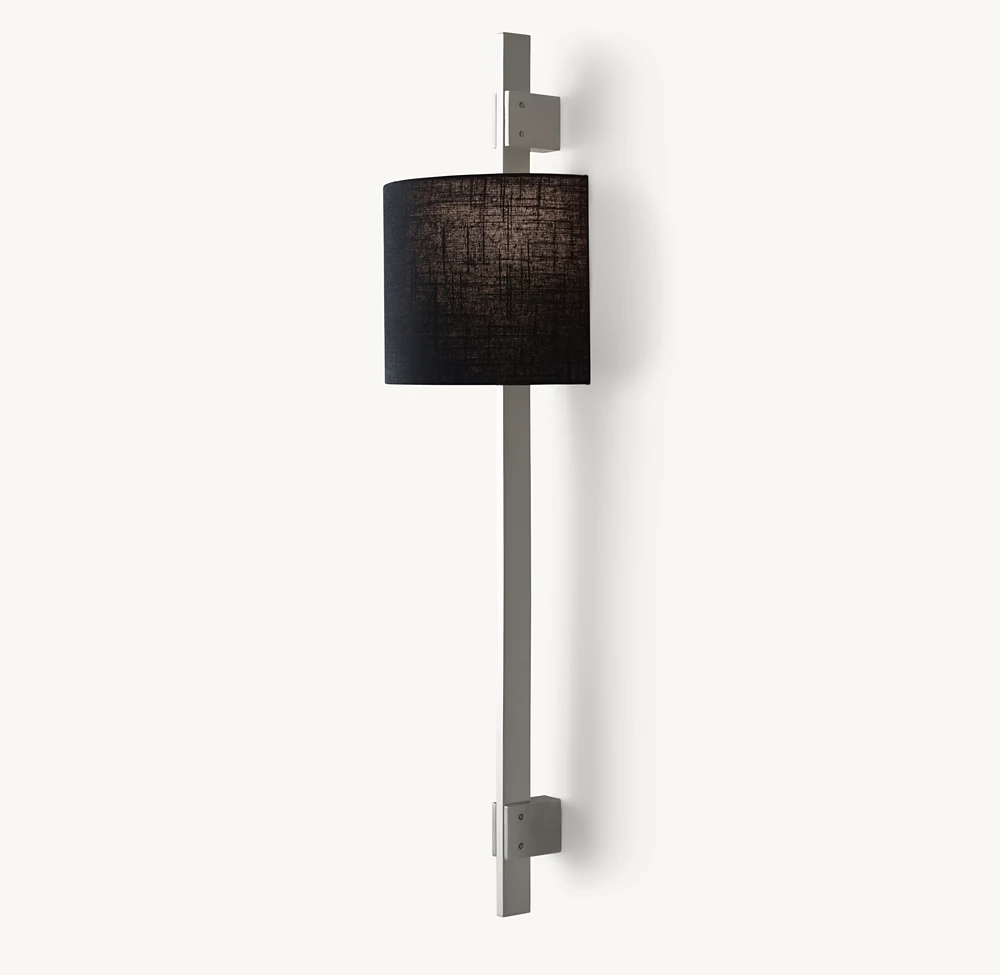 VELA RECTANGULAR BAR SCONCE - ROUND SHADE - Image 4