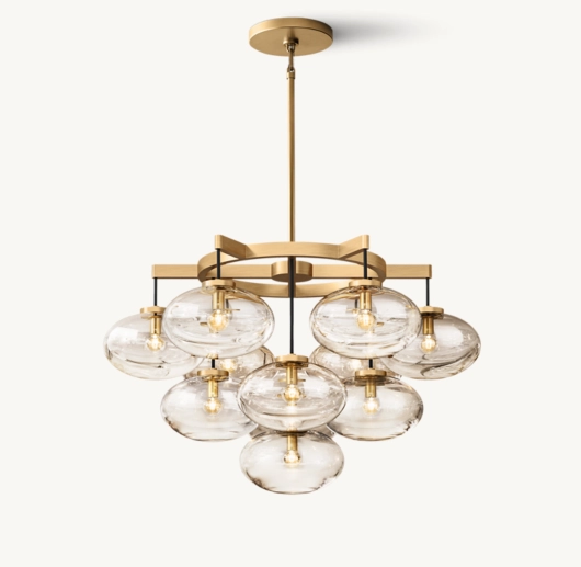 CABRETTE CLEAR GLASS ROUND CHANDELIER 36