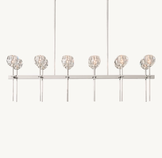 BOULE DE CRISTAL CLEAR GLASS DOUBLE LINEAR CHANDELIER 60
