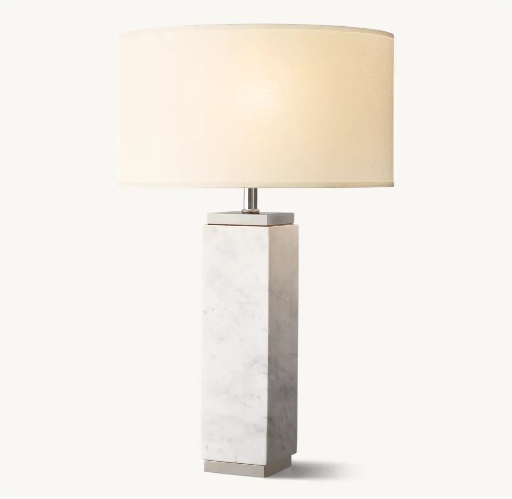 SQUARE COLUMN MARBLE TABLE LAMP - Image 3