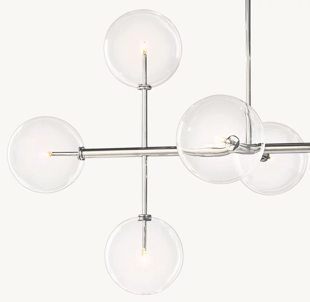 GLASS GLOBE MOBILE LINEAR CHANDELIER - Image 1
