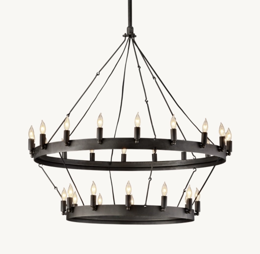 CAMINO VINTAGE CANDELABRA TWO-TIER CHANDELIER 38