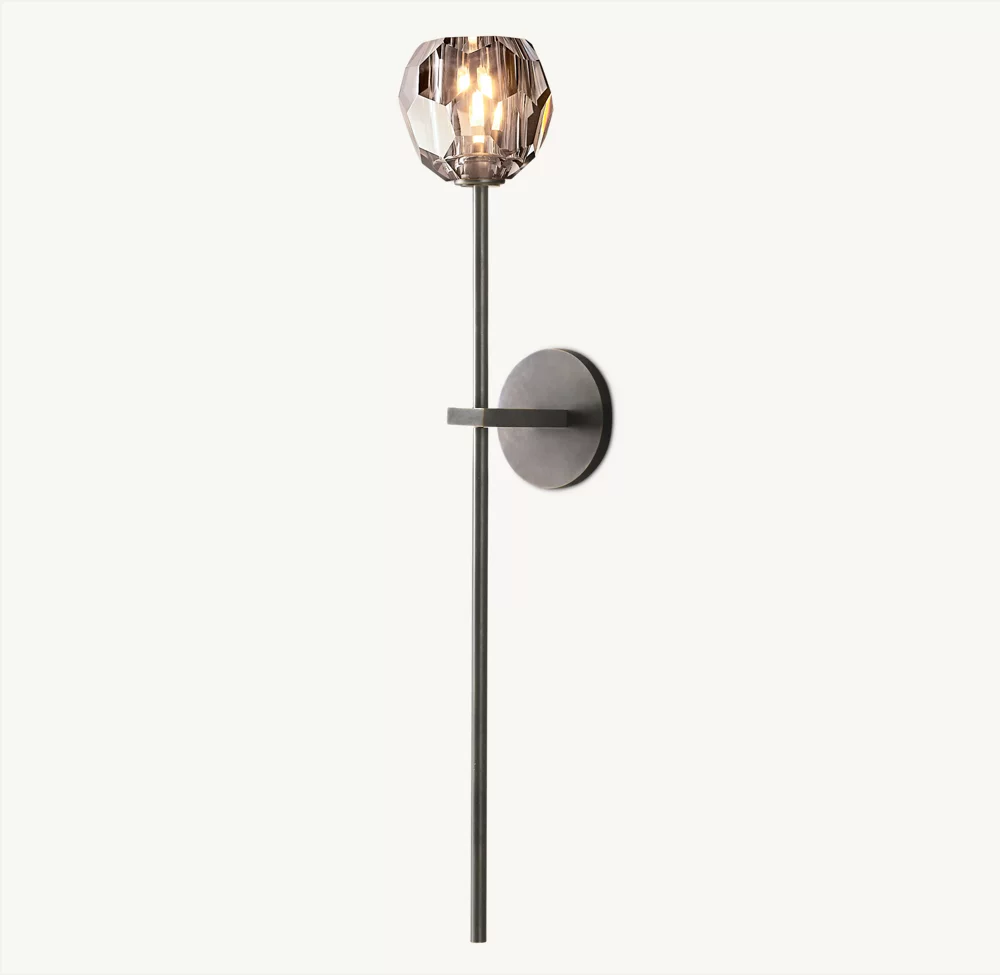 BOULE DE CRISTAL SMOKE GLASS GRAND SCONCE - Image 1
